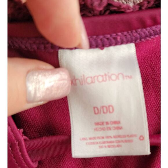 Bikini Top 70s Crochet Burgundy Bathing Swim Suit Festival Rave - Picture 4 of 5